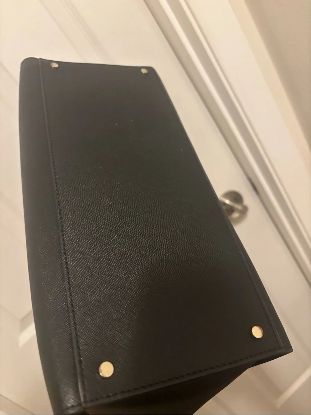 kate spade black structured saffiano tote